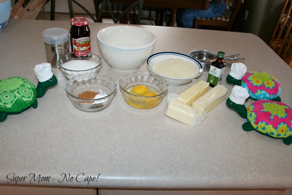 Ingredients for Linzer cookies all measured out