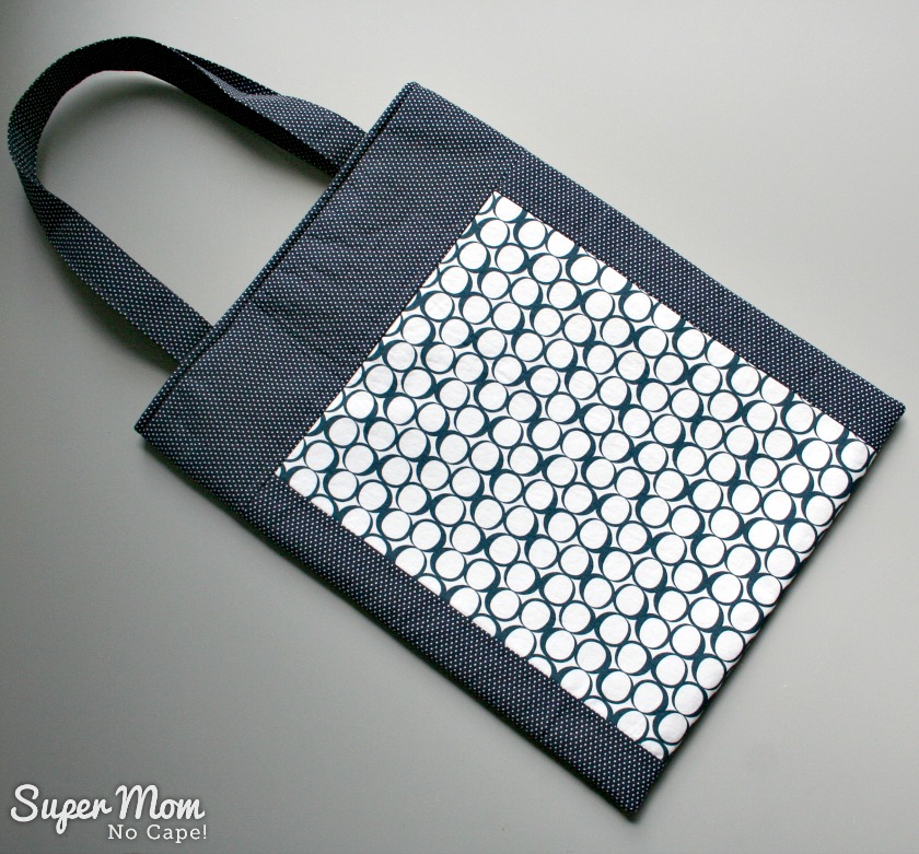 Back of tote featuring Pebble Shadows Round Elements by Art Gallery Fabrics
