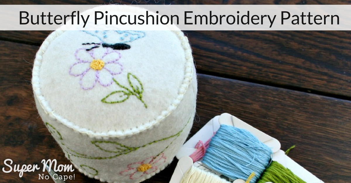 Butterfly Pincushion Embroidery Pattern Free Easy To Stitch Pattern