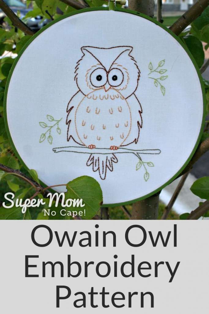 Owain Owl Embroidery Pattern - Super Mom - No Cape!