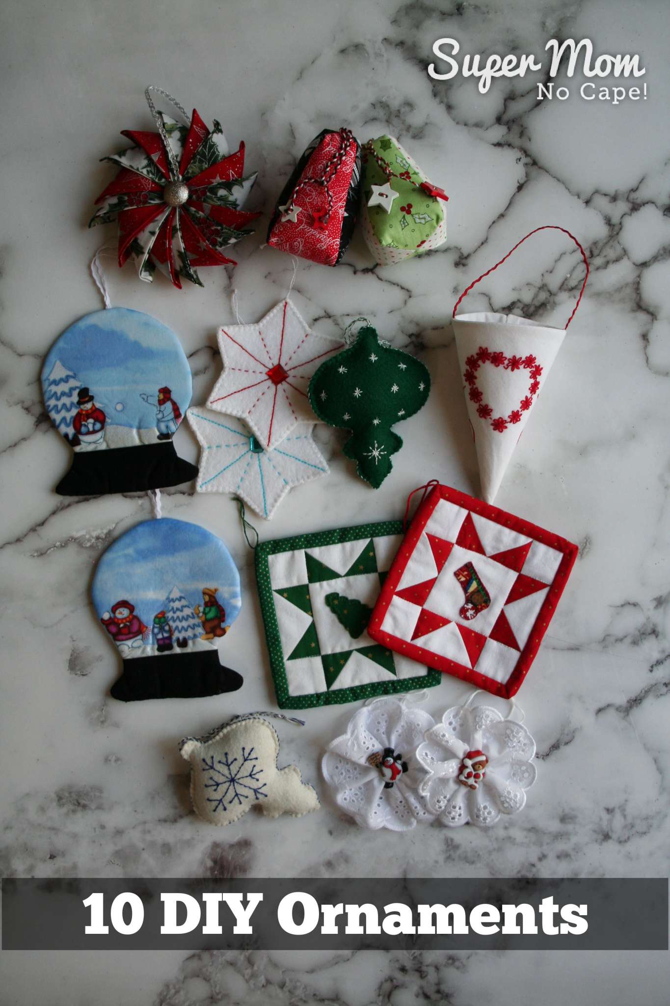 10 DIY Christmas Ornaments To Sew And Embroider Super Mom No Cape   Pinterest Image DIY Ornaments 1365x2048 