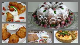 Collage image of five recipes for holiday leftovers