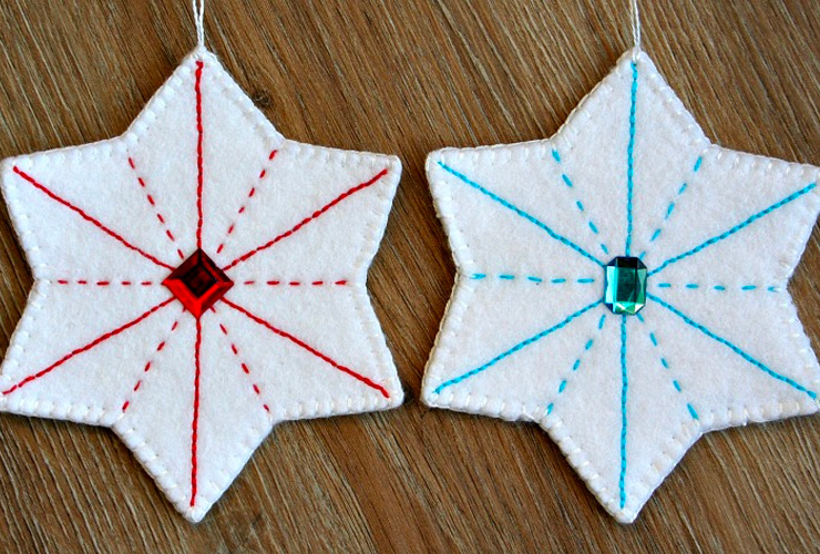 Embroidered Star Felt Ornament